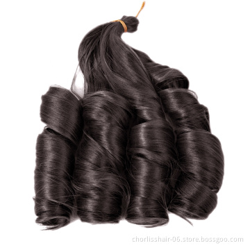 Wholesale Loose Body Wave Spiral Curl Crochet Braids Hair 24 Inches 150g Synthetic French Wave Curl Braiding Hair Extensions